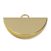 Terminale pinza mezzaluna 28x15 mm Dorato con oro fino x1