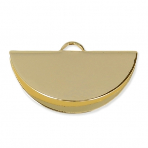 Terminale pinza mezzaluna 28x15 mm Dorato con oro fino x1