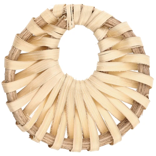 Ciondolo rotondo in rattan da 42 mm per la creazione di gioielli fai da te x1