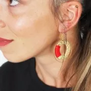 Ciondolo rotondo in rattan da 42 mm per la creazione di gioielli fai da te x1