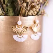 Pendente ventaglio traforato con un anellino 21x34 mm dorato con oro fino x1