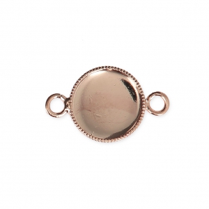 Distanziatore/connettore per cabochon retro piatto 10 mm dorato rose x4