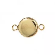 Distanziatore/connettore per cabochon retro piatto 10 mm Dorato con oro fino x4