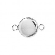 Distanziatore/connettore per cabochon retro piatto 10 mm Placcatura argento fino x4