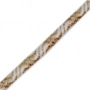 Fil élastique motif vague et effet métallisé 3 mm Dorato /Bianco x 1 m|raw }}