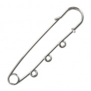 Spilla 3 anellini da decorare 76 mm rodiato  x1
