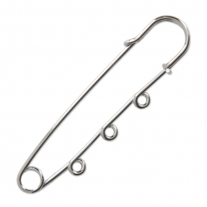 Spilla 3 anellini da decorare 76 mm rodiato  x1