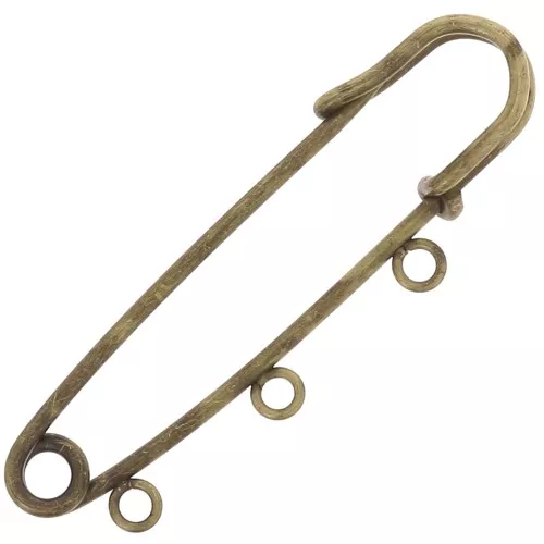 Spilla 3 anellini da decorare 50 mm bronzo x1