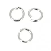Anellini aperti rotondi 5x0.8 mm Placcatura argento fino x25