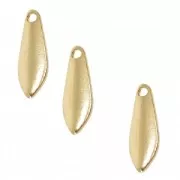 Ciondoli gocce 11 mm dorato con oro fino x10