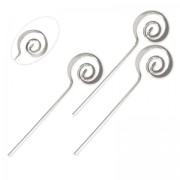 Spilli testa spirale 46x1mm Placcatura argento fino x10