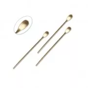 Spilli testa goccia 36x0,7 mm dorato con oro fino x10