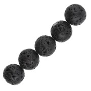 Perla rotonda da 10,5 mm in pietra lavica x5