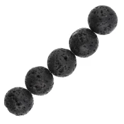 Perla rotonda da 10,5 mm in pietra lavica x5