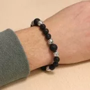 Perline Perline rotonde 10 mm in Pietra di lava x5