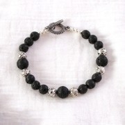 Perline Perline rotonde  8 mm in Pietra di lava x10