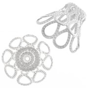 Copette filigranate 16x12 mm Placcatura argento fino x20