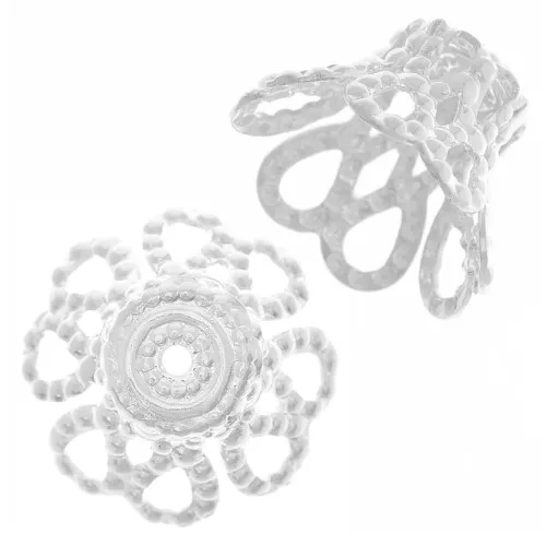 Coppette filigranate 12x8 mm Placcatura argento fino x20