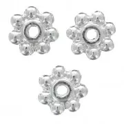 Distanziatori in ottone 5 mm Placcatura argento fino x20