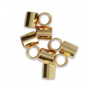 Tubi da schiacciare 3.5x4 mm dorato con oro fino x50|raw }}