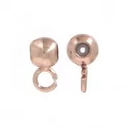 Stopper bead 3 mm con un foro di 0.5 mm oro rosa x10