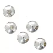 Terminali pallina per cordone 0.9 mm Placcatura argento fino x20
