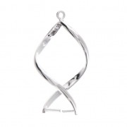 Pendenti a spirale per perla di 10 mm Placcatura argento fino x2|raw }}