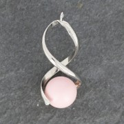 Pendenti a spirale per perla di 10 mm Placcatura argento fino x2