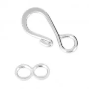 Chiusure a ganci 19 mm Placcatura argento fino x5