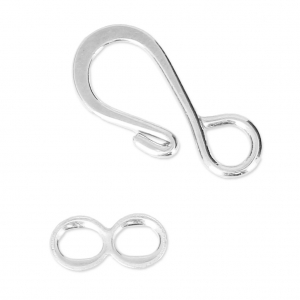 Chiusure a ganci 19 mm Placcatura argento fino x5