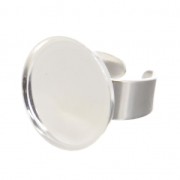 Anello per cabochon retro piatto 20 mm Argento 925  x1|raw }}