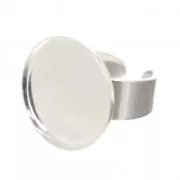 Anello per cabochon retro piatto 20 mm Argento 925  x1