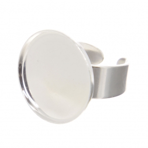 Anello per cabochon retro piatto 20 mm Argento 925 x1