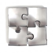 Assortimento di 4 formine in acciaio inox Puzzle  x1