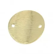 Distanziatore ricurvo e striato 2 fori 15 mm light gold x1