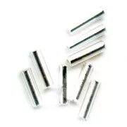 Tubi di perle Preciosa 4x1 mm Crystal Silver Lined x20g