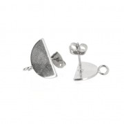 Orecchini semi-cerchio con anellino da decorare 15x9 mm rodiatox2|raw }}