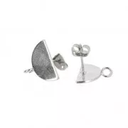 Orecchini semi-cerchio con anellino da decorare 15x9 mm rodiatox2