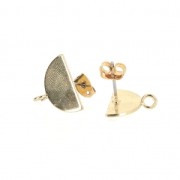 Orecchini semi-cerchio con anellino da decorare 15x9 mm light gold x2|raw }}