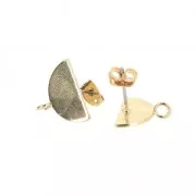 Orecchini semi-cerchio con anellino da decorare 15x9 mm light gold x2