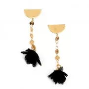 Orecchini semi-cerchio con anellino da decorare 15x9 mm light gold x2