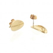 Orecchini ovali con anellino da decorare  18x9 mm light gold x2
