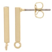 Orecchini con barretta e anellino da decorare 19x2 mm light gold x2
