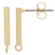 Orecchini con barretta e anellino da decorare 19x2 mm light gold x2