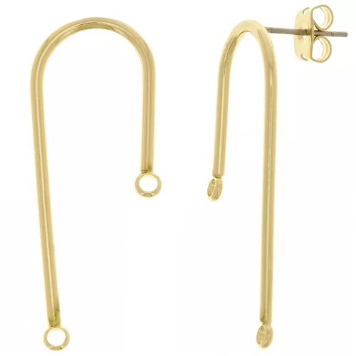 Orecchini con anello da decorare 36x15 mm light gold x2