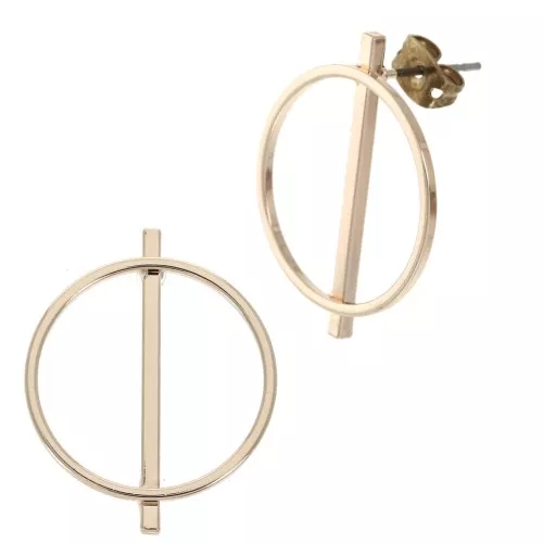 Orecchini da decorare 25 mm dorato rose x2