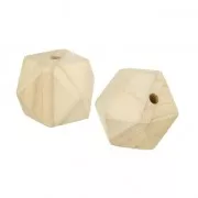 2 perle grandi sfaccettate in legno grezzo 45x50 mm per sospensione macramé