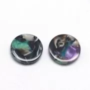 Ciondolo in acetato di cellulosa 11.5 mm Guscio di tartaruga Verde/Nero x1