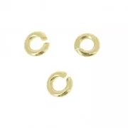 Anelli aperti rotondi 3x0,7 mm - Placcato oro 3 micron x6