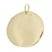 Breloque médaille ronde rose des vents 18 mm Plaqué Or 3 microns x1